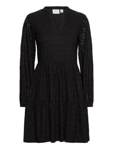 Vikawa L/S Dress/Su - Noos Kort Kjole Black Vila