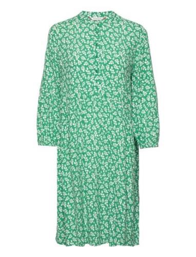 Dress With Volant Printed Kort Kjole Green Tom Tailor