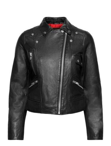 Kaley Leather Biker Skinnjakke Skinnjakke Black Jofama