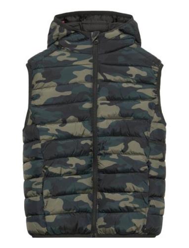 Quilted Gilet With Hood Fôret Vest Khaki Green Mango