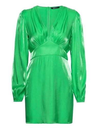 Puff Sleeve Mini Dress Kort Kjole Green Gina Tricot