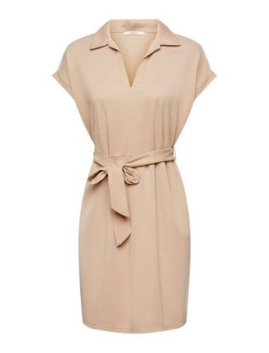 V-Necked Midi Dress Kort Kjole Brown Esprit Casual