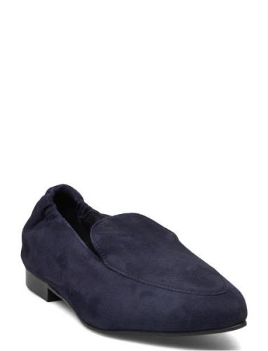 Biatracey Loafer Suede Mokasiner Lave Sko Navy Bianco