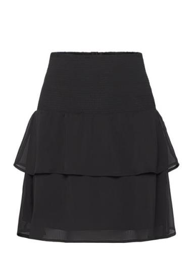 Recycled Polyester Skirt Kort Skjørt Black Rosemunde