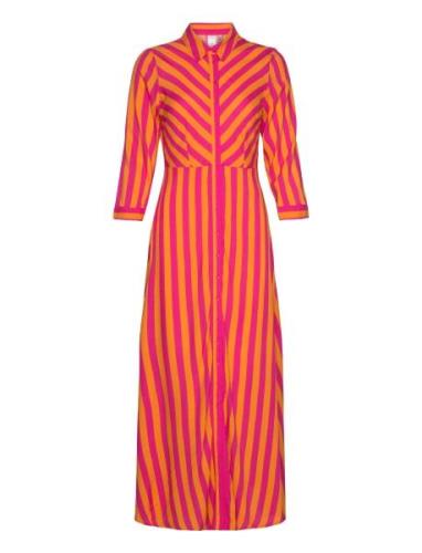 Yassavanna Long Shirt Dress S. Noos Maxikjole Festkjole Orange YAS