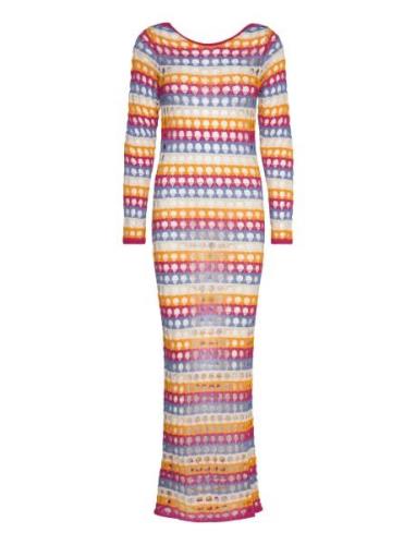 Multi-Coloured Crochet Dress Maxikjole Festkjole Multi/patterned Mango
