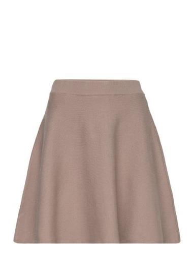 Yasfonny Hw Knit Skirt S. Noos Kort Skjørt Beige YAS