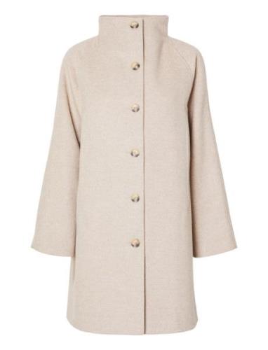 Slfvinni Wool Coat Outerwear Coats Winter Coats Cream Selected Femme