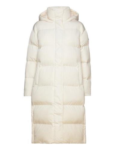 Longline Hooded Puffer Coat Fôret Kåpe White Superdry