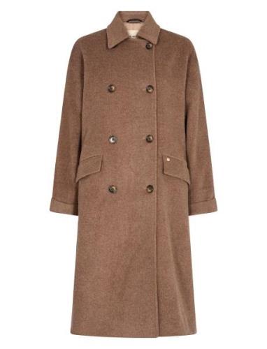Mmvenice Wool Coat Outerwear Coats Winter Coats Brown MOS MOSH
