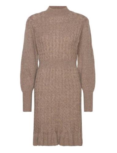 Vmvera Ls Short Knit Dress Vma Kort Kjole Brown Vero Moda