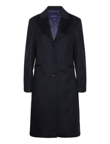 Wool Blend Tailored Coat Outerwear Coats Winter Coats Navy GANT