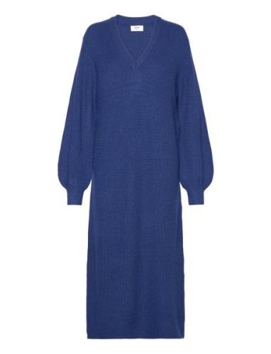 Objmalena L/S Knit Dress Noos Maxikjole Festkjole Blue Object
