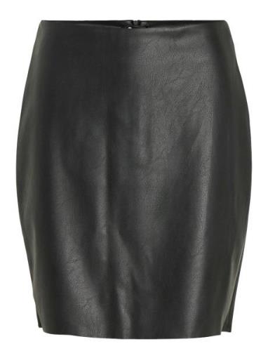 Vidagmar Hw Coated Skirt - Noos Kort Skjørt Black Vila