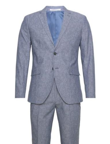 Jprriviera Linen Suit Slim Fit Dress Blue Jack & J S