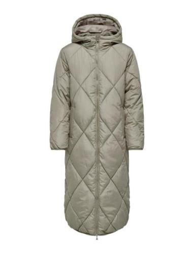 Onlnewtamara X-Long Quilted Coat Cc Otw Fôret Kåpe Green ONLY