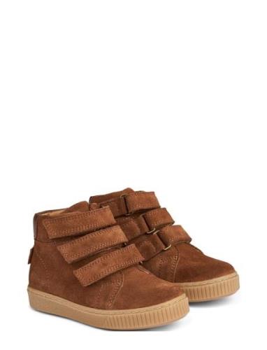 Gerd Tex Velcro Bootie Snørestøvletter Støvletter Brown Wheat