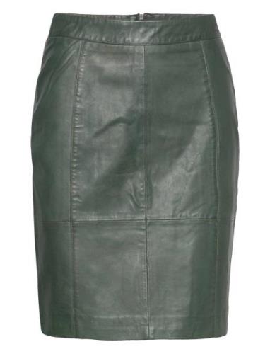 Dictedep Leather Skirt Kort Skjørt Green DEPECHE