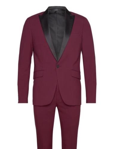 Responsibly Made Stretch Tuxedo Sui Smoking Burgundy Lindbergh