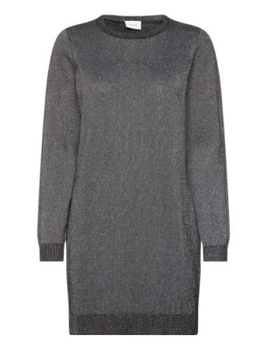 Visanja L/S Glitter Knit Dress /B Kort Kjole Black Vila