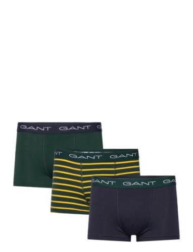 Stripe Trunk 3-Pack Boksershorts Khaki Green GANT