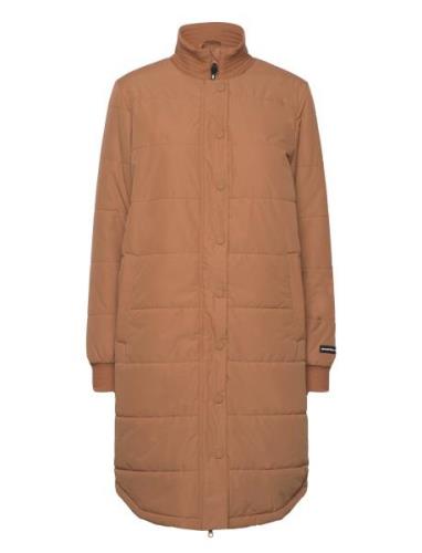 Cassidy W Long Puffer Jacket Fôret Kåpe Brown Weather Report