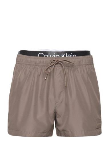 Short Double Wb Badeshorts Brown Calvin Klein