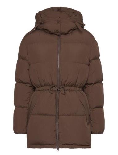 Mid Length Down Jacket Fôret Jakke Brown GANT