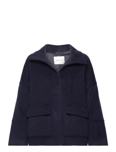 Cropped Wool Jacket Ulljakke Jakke Navy GANT