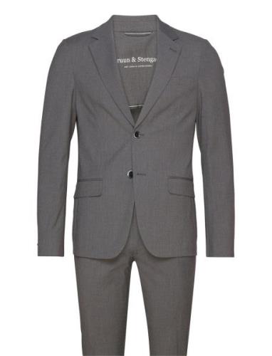Bs Sonoma Slim Fit Suit Set Dress Grey Bruun & Stengade