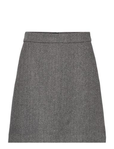 Slfhera-Ula Hw Mini Wool Skirt Kort Skjørt Black Selected Femme
