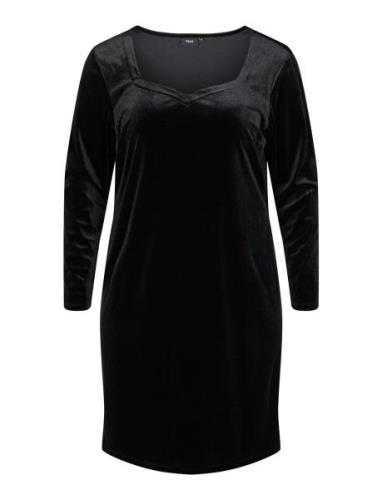 Mlivia, L/S, Abk Dress Kort Kjole Black Zizzi