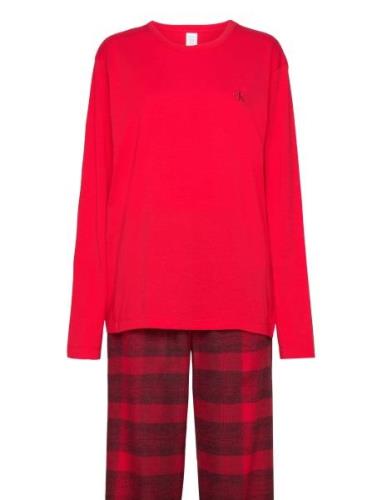 L/S Pant Set Pyjamas Red Calvin Klein