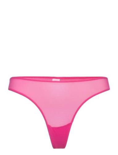 Mesh Thong Stringtruse Undertøy Pink Understatement Underwear