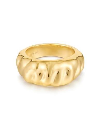 The Hammered Ridged Band- Gold- 5 Ring Smykker Gold LUV AJ
