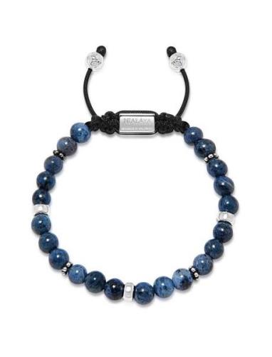 Men's Beaded Bracelet With Blue Dumortierite And Silver Armbånd Smykke...