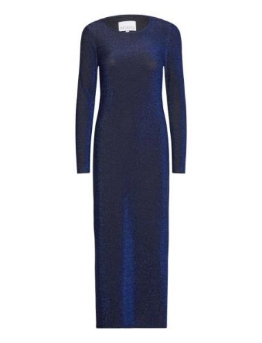 Tess L/S Dress Maxikjole Festkjole Navy Noella