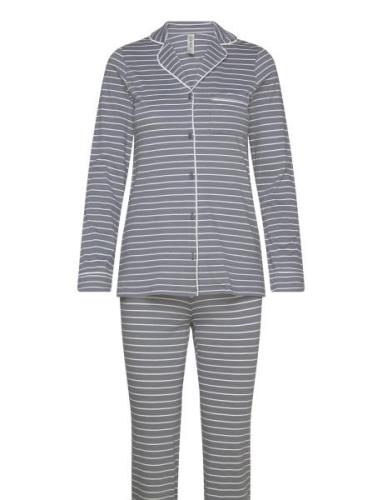 Pyjama Jersey Piping Stripe An Pyjamas Blue Lindex