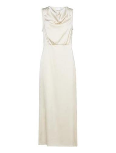 Viravenna Waterfall S/L Maxi Dress-Noos Maxikjole Festkjole White Vila