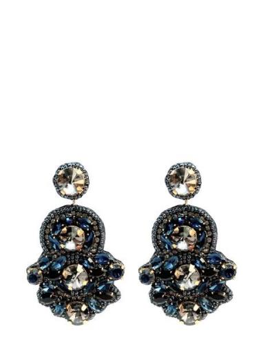 Jasmin Glamour Ear Blue Grey Accessories Jewellery Earrings Studs Mult...