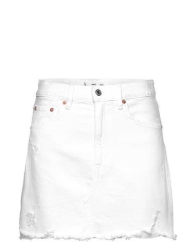 Denim Mini-Skirt Kort Skjørt White Mango