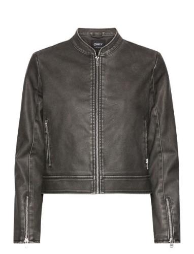 Onlmindy Faux Leather Jacket Otw Skinnjakke Skinnjakke Black ONLY