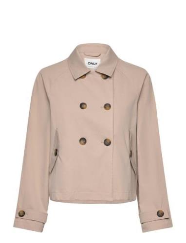 Onlapril Short Trenchcoat Otw Noos Trench Coat Kåpe Beige ONLY