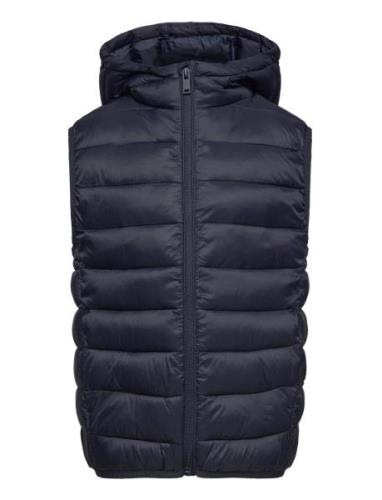 Quilted Gilet With Hood Fôret Vest Navy Mango