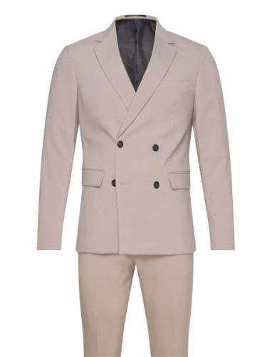 Plain Db Mens Suit - Normal Lenght Dress Beige Lindbergh