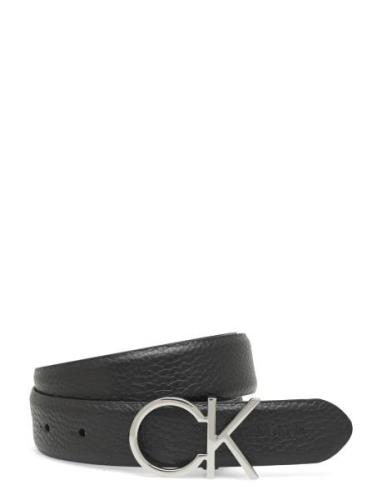 Ck Logo Belt 3.0 Pebble Belte Black Calvin Klein
