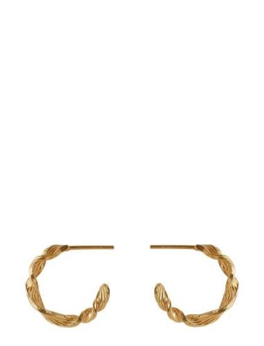 Small Dancing Wave Hoops Accessories Jewellery Earrings Hoops Gold Per...
