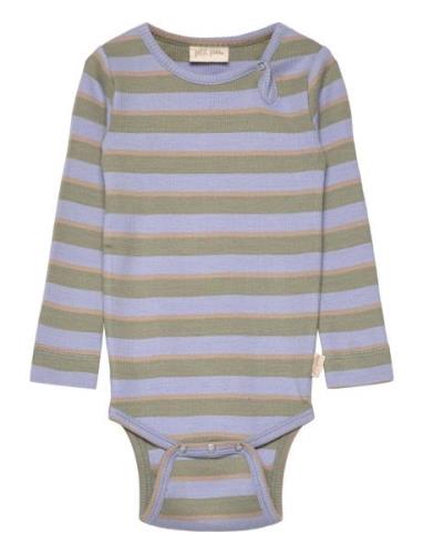 Body L/S Modal Double Striped Bodies Long-sleeved Multi/patterned Peti...