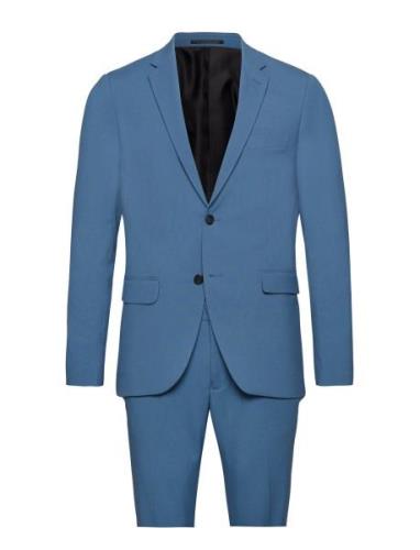 Plain Mens Suit - Normal Lenght Dress Blue Lindbergh