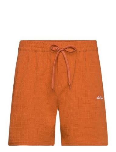 Stan Seersucker Swim Shorts 2.0 Badeshorts Orange Les Deux